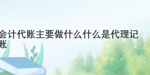 会计代账主要做什么 什么是代理记账